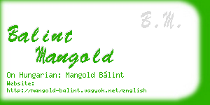 balint mangold business card