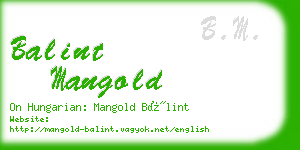 balint mangold business card